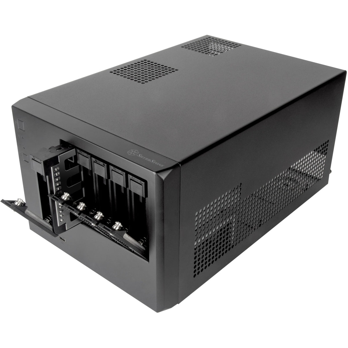 Silverstone sst-cs351 mini tower behuizing (zwart | 2x usb-a | 1x usb-c)