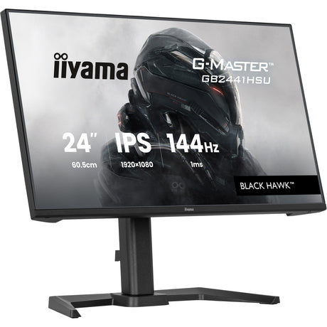 Iiyama g-master black hawk gb2441hsu-b1 23.8 gaming monitor (zwart, 1x displayport, 1x hdmi, 2x usb-a, 144 hz)