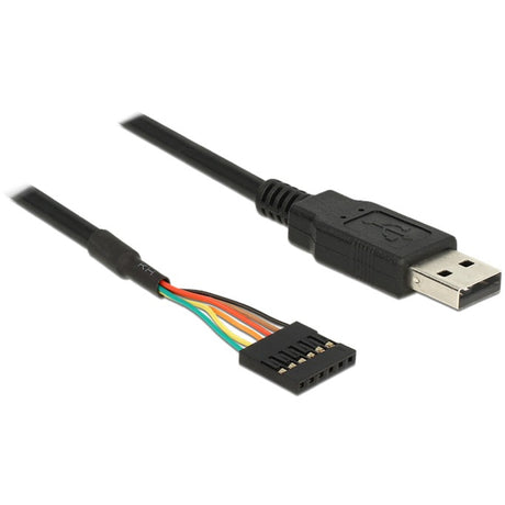 Delock converter usb 2.0 male > ttl 6-pin pin header female kabel (zwart, 1,8 meter )