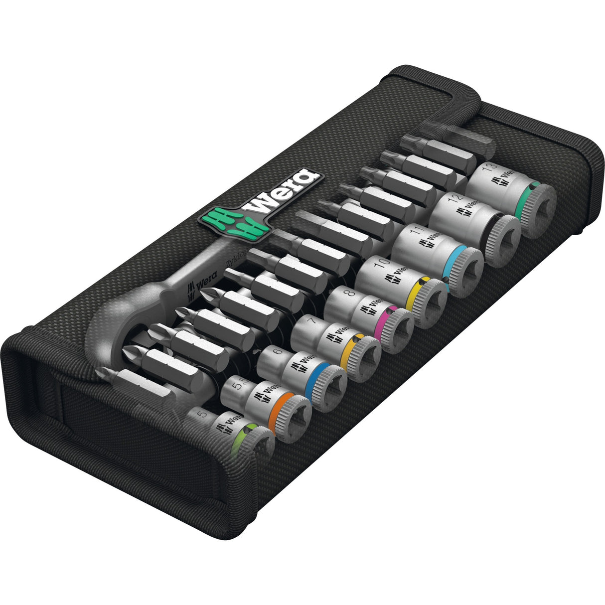 Wera 8100 sa 8 zyklop metal-ratelset, omschakelpal 1 4 gereedschapsset (28-delig)
