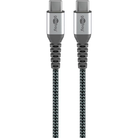 Goobay usb-c snellader nano (65 w) en usb-c textielkabel (zwart, 2x usb-c, 1x usb-a, 1 meter)