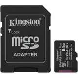 Kingston canvas select plus 64 gb microsdxc geheugenkaart (zwart, uhs-i u1, class 10, v10, incl. sd adapter)