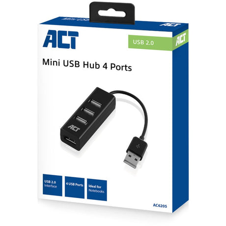 Act connectivity usb hub mini 4 port usb-hub (zwart)