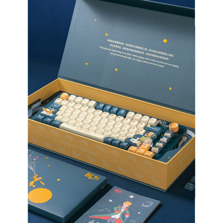 Iqunix zx75 sky encounter wireless mechanical keyboard (blauw, us lay-out (qwerty), iqunix little prince, 75%, rgb leds, hot-swappable, double-shot pbt, 2.4ghz | bluetooth 5.1 | usb-c)
