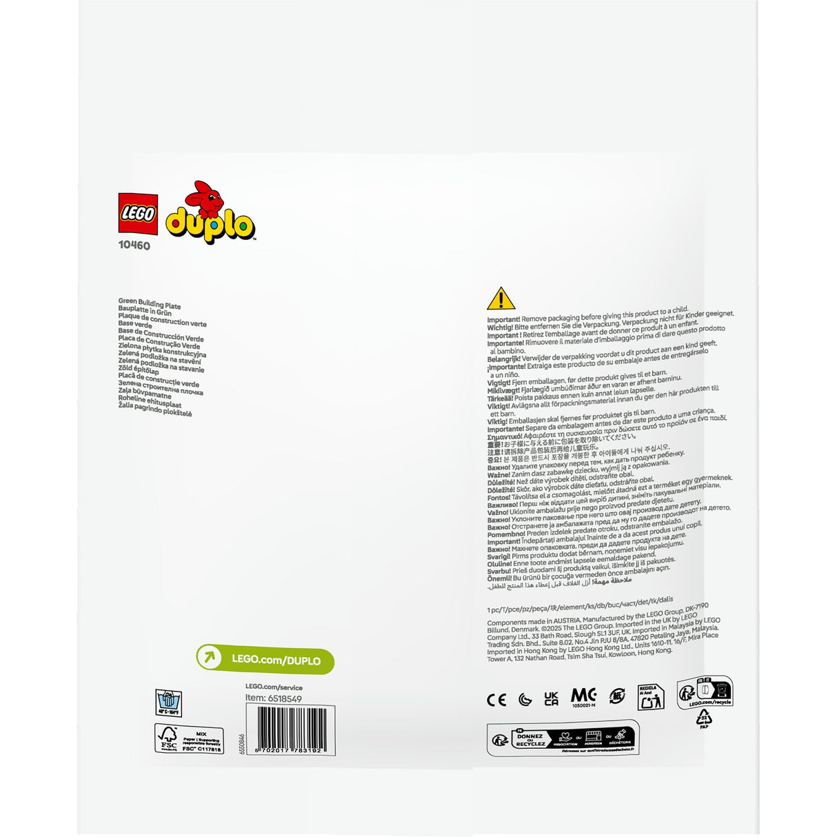 Lego duplo - groene bouwplaat constructiespeelgoed (10460)