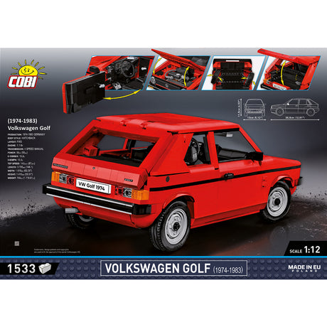 Cobi volkswagen golf (1974-1983) constructiespeelgoed (schaal 1:12)