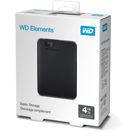 Wd elements portable 4 tb externe harde schijf (zwart, bu6y0040bbk-wesn, micro-usb-b 3.2 (5 gbit s))