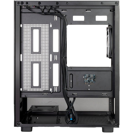 Silverstone lucid 04 mini tower behuizing (zwart | 2x usb-a | 1x usb-c | rgb | tempered glass)