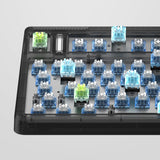 Iqunix og80 dark side wireless mechanical keyboard (zwart, us lay-out (qwerty), gateron brown, 80% (tkl), rgb leds, hot-swappable, pbt, 2.4ghz | bluetooth 5.1 | usb-c)