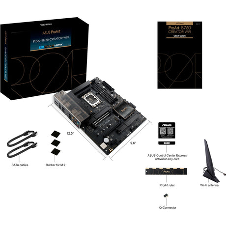Asus proart b760-creator wifi socket 1700 moederbord (zwart brons, raid, 2.5 gb-lan, gb-lan, wi-fi 6, bt, sound, atx)