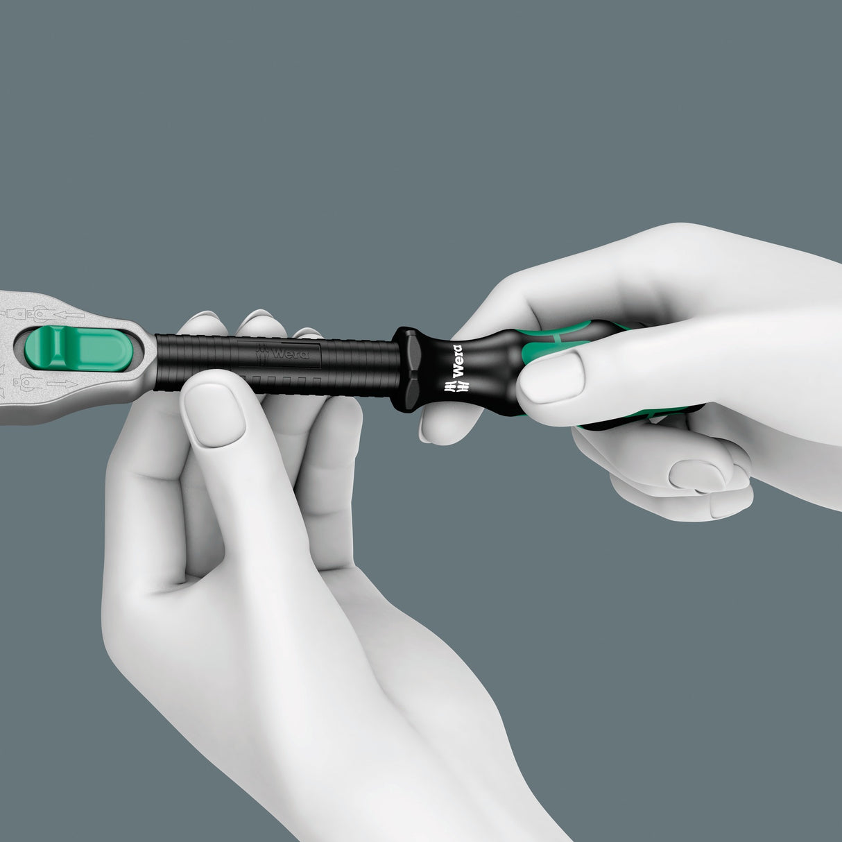 Wera kraftform compact zyklop ms1 metal speed ratel, 1 4 (zwart groen, 2-delig)