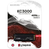 Kingston kc3000 4 tb ssd (zwart, skc3000s 4096g, pcie 4.0 nvme, m.2 2280)