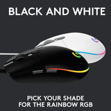 Logitech g203 lightsync gaming muis (zwart, 200 - 8000 dpi, rgb leds)