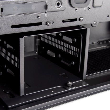 Silverstone sst-sed1-b midi tower behuizing (zwart | 2x usb-a | 1x usb-c)
