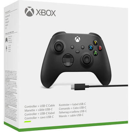 Microsoft xbox wireless controller + usb-c kabel (zwart, incl. usb-c-kabel | pc, xbox one, xbox series x, xbox series s)