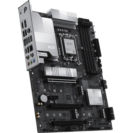 Msi pro z890-p wifi6e socket 1851 moederbord (zwart zilver, 5 gb-lan, wi-fi 6e, bt, sound, atx)