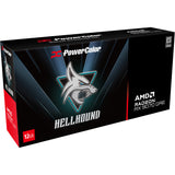 Powercolor radeon rx 9070 gre hellhound 12gb gddr6 grafische kaart (zwart, rdna4, 3x displayport, 1x hdmi 2.1)