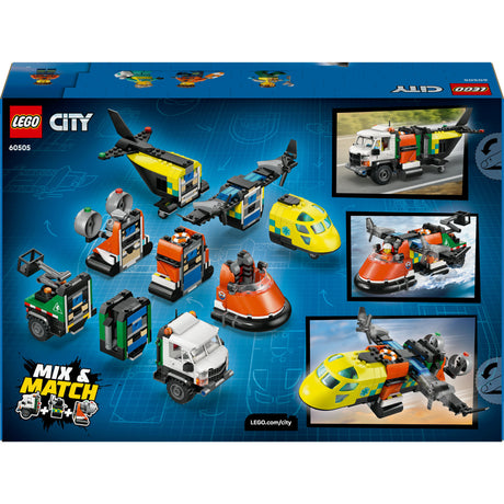 Lego city 60505 vliegtuig, servicewagen en hovercraft remix
