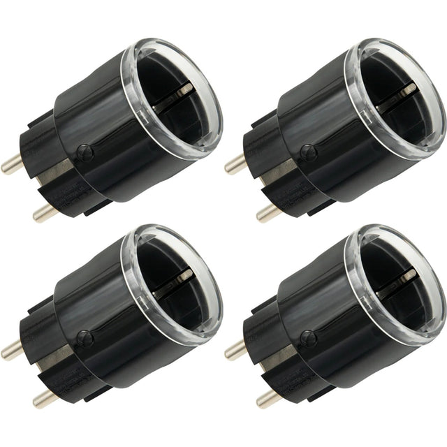 Shelly plug s gen3 slimme wifi, 4 stuks stekker (zwart, matter, wifi, bluetooth)