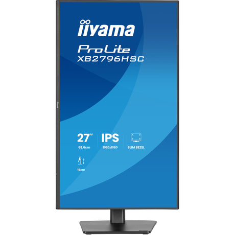 Iiyama prolite xb2796hsc-b1 27 monitor (zwart (mat), 1x hdmi, 2x usb-c, 1x usb-a, 144 hz)