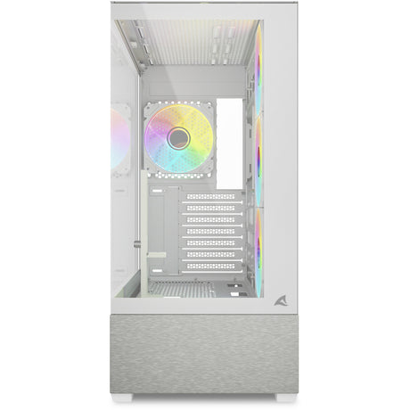 Sharkoon ak7 argb midi tower behuizing (wit | 2x usb-a | 1x usb-c | rgb | tempered glass)
