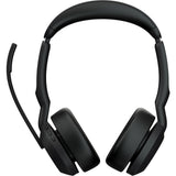 Jabra evolve2 55, incl. oplaadstandaard on-ear headset (zwart, stereo, uc, usb-a, link380a)