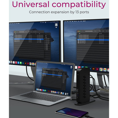 Icy box ib-dk2252ac dockingstation (zwart, usb-a, hdmi, displayport)