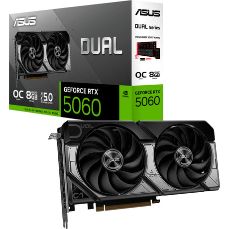 Asus dual geforce rtx 5060 oc 8g grafische kaart (3x displayport, 1x hdmi 2.1, dlss 4)