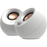 Creative pebble v3 pc-luidspreker (wit, bluetooth, usb-c, aux)