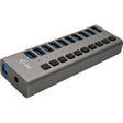 I-tec usb 3.0 charging hub 10 port + power adapter usb-hub (zwart)