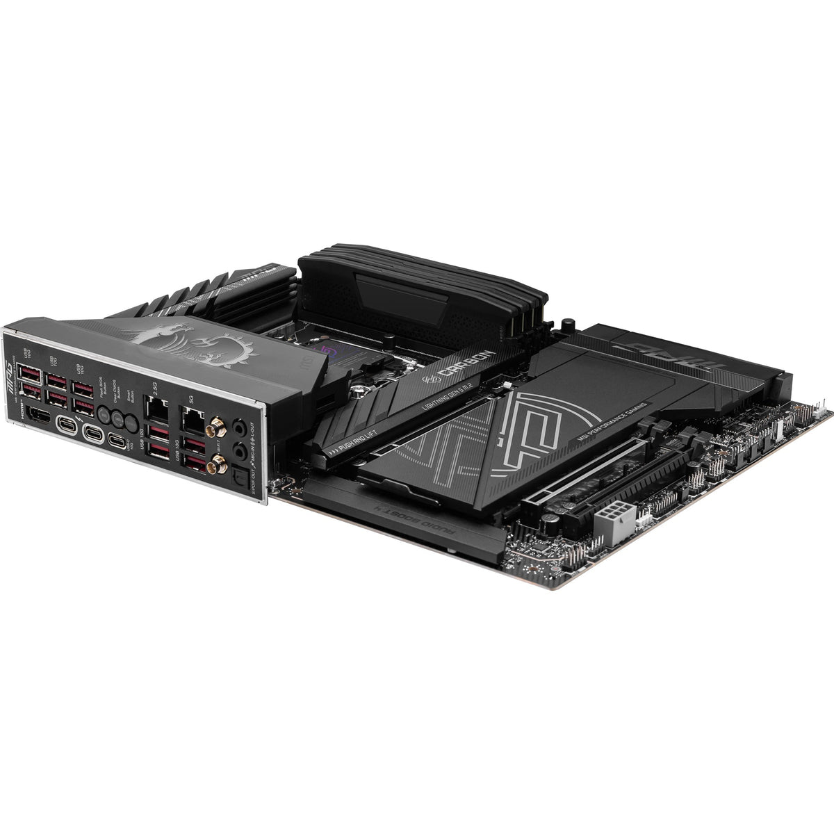 Msi mpg z890 carbon wifi socket 1851 moederbord (zwart, raid, 5gb-lan, 2.5gb-lan, wi-fi 7, bt, sound, atx)