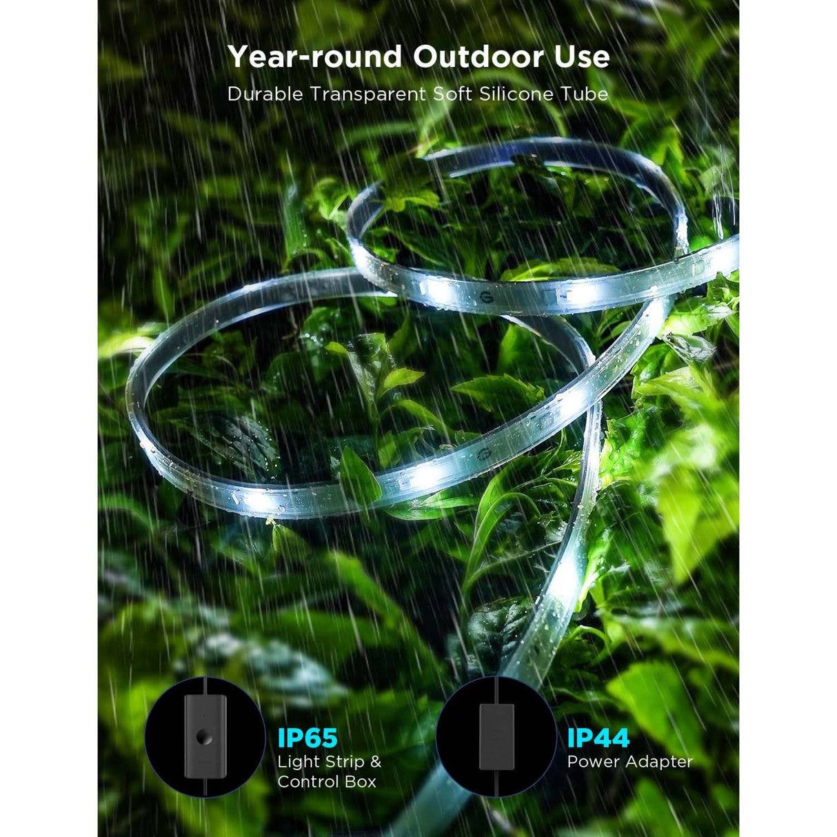Govee slimme buiten ledstrip - 10 meter ip65 - rgbicww - app-bediening - alexa google