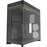 Montech hs02 midi tower behuizing (zwart | 2x usb-a | 1x usb-c | rgb | tempered glass)