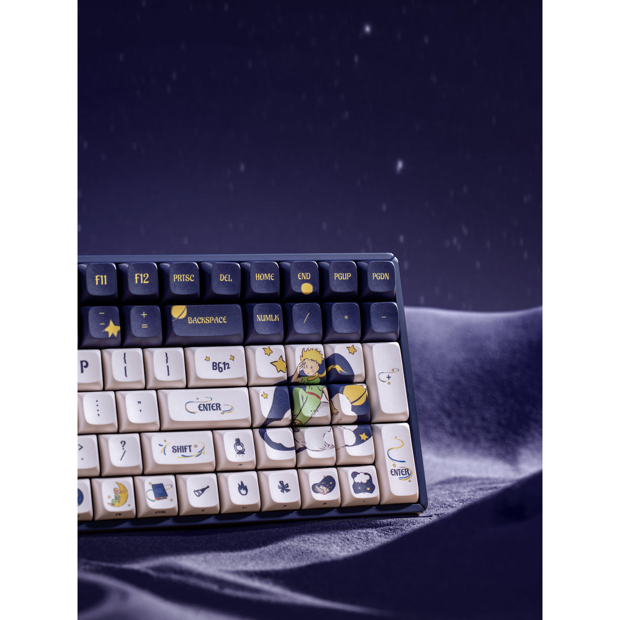 Iqunix f97 starry tryst rgb mechanisch gaming toetsenbord (donkerblauw, us lay-out (qwerty), gateron red, 96%, rgb leds, hot-swappable, pbt, 2.4ghz | bluetooth 5.1 | usb-c)