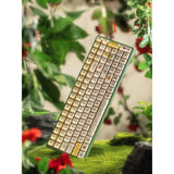 Iqunix f97 floral date rgb mechanisch gaming toetsenbord (groen, us lay-out (qwerty), gateron red, 96%, rgb leds, hot-swappable, pbt, 2.4ghz | bluetooth 5.1 | usb-c)