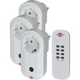 Brennenstuhl rc ce1 3001, set van 3 draadloze stopcontacten (met handzender en verhoogde aanraakbescherming) wit