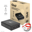Club 3d travel charger 132w gan technology, four port usb type-a and -c (zwart, 3x usb-c, 1x usb-a, power delivery(pd) 3.0)