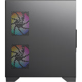 Xyz pc gear titanium view lite midi tower behuizing (zwart | 2x usb-a | tempered glass)