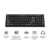 Keychron v5 ultra 8k wireless custom mechanical keyboard (zwart, us lay-out (qwerty), silk pom red, 96%, rgb, hot swap, 2.4 ghz | bluetooth 5.3 | usb-c)