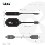 Club 3d wireless usb-c to hdmi transmitter and receiver adapter (zwart)