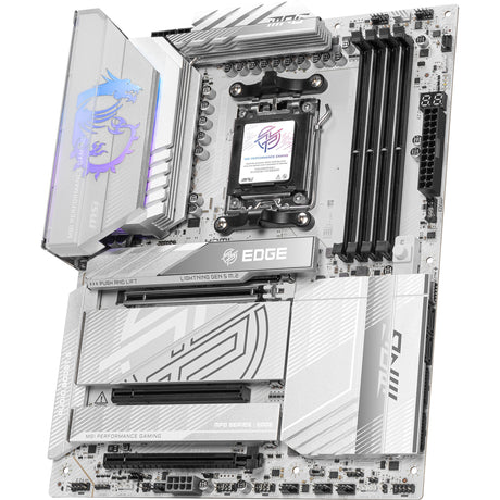 Msi mpg x870e edge ti wifi socket am5 moederbord (zilver, 5gb-lan, wi-fi 7, bt, sound, atx)
