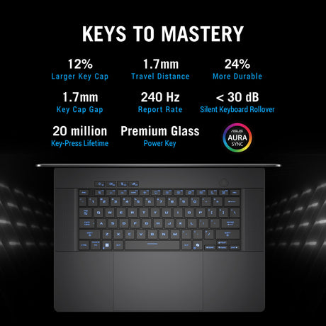 Asus rog zephyrus g16 gu605cp-qr103w 16 gaming laptop (grijs | core ultra 9 285h | rtx 5070 | 32 gb | 2 tb ssd)