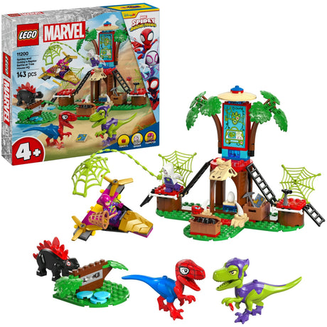 Lego spidey 11200 spidey en gobby's raptorstrijd bij de boomhut