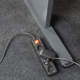 Act connectivity stekkerdoos met lichtgevende schakelaar, 4 sockets, 2 m, zwart stekkerdoos (zwart)
