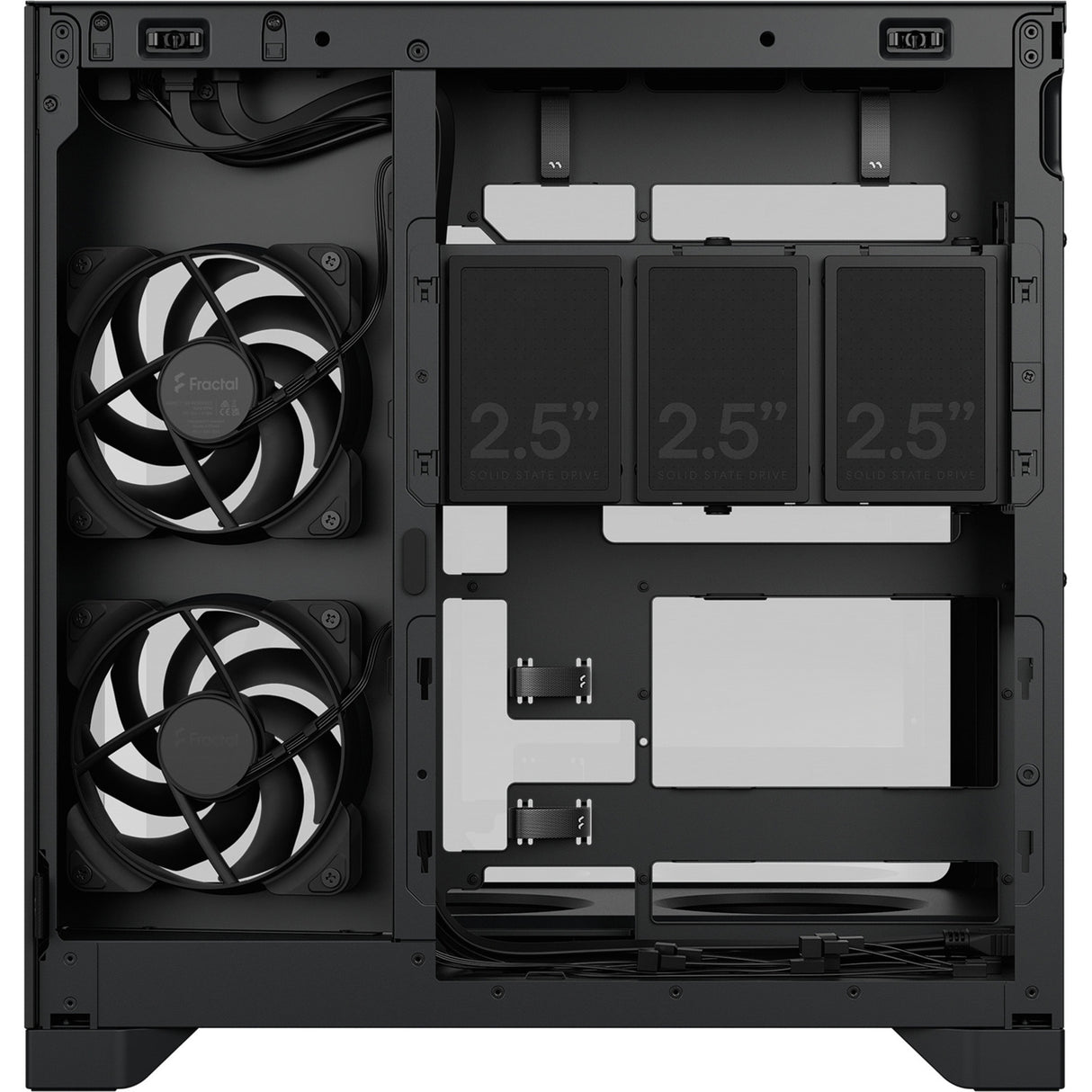 Fractal design pop 2 vision midi tower behuizing (zwart | 1x usb-a | 1x usb-c | tempered glass)