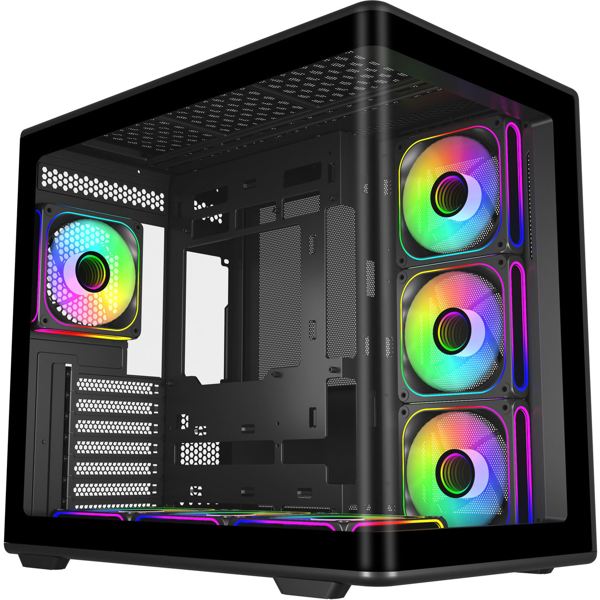 Cooler master elite 600 midi tower behuizing (zwart | 2x usb-a | 1x usb-c | tempered glass)