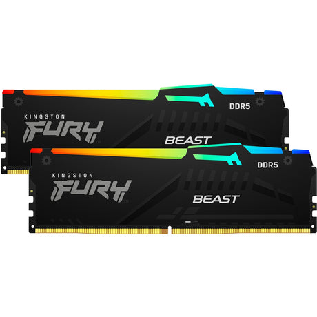 Kingston fury beast rgb 16 gb ddr5-6000 (2x 8 gb) werkgeheugen (zwart, kf560c36bbeak2-16, expo)