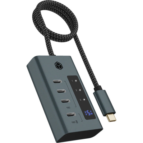 Icy box ib-hub1454-c31 usb-hub (grijs blauwgrijs, 4x usb-c 3.2 (10 gbit s))