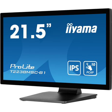 Iiyama prolite t2238msc-b1 21.5 touchscreen monitor (zwart (mat), 1x displayport, 1x hdmi, 2x usb-a)
