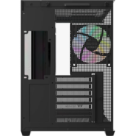 Thermaltake view 380 ws argb midi tower behuizing (zwart houtkleur | 2x usb-a | 1x usb-c | rgb | tempered glass)